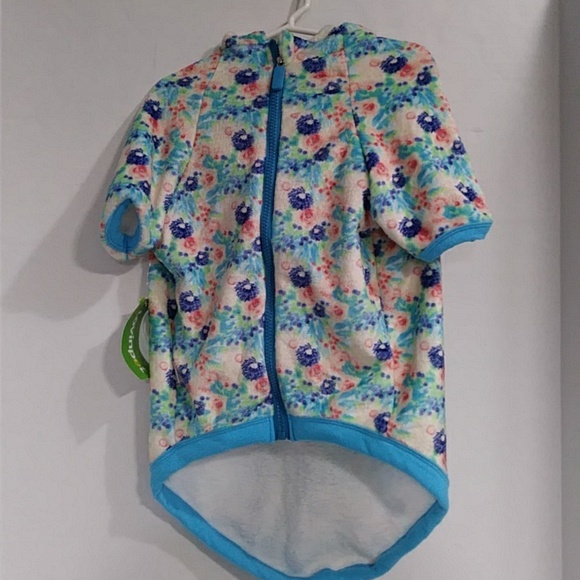 LovinPet Blue Floral Print Dog Pajamas With Hood Size L *NWT* - Picture 2 of 9